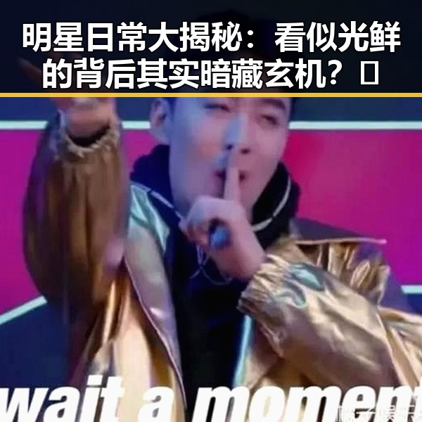 明星日常大揭秘:看似光鲜的背后其实暗藏玄机?🤔