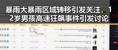 暴雨大暴雨区域转移引发关注,12岁男孩高速狂飙事件引发讨论